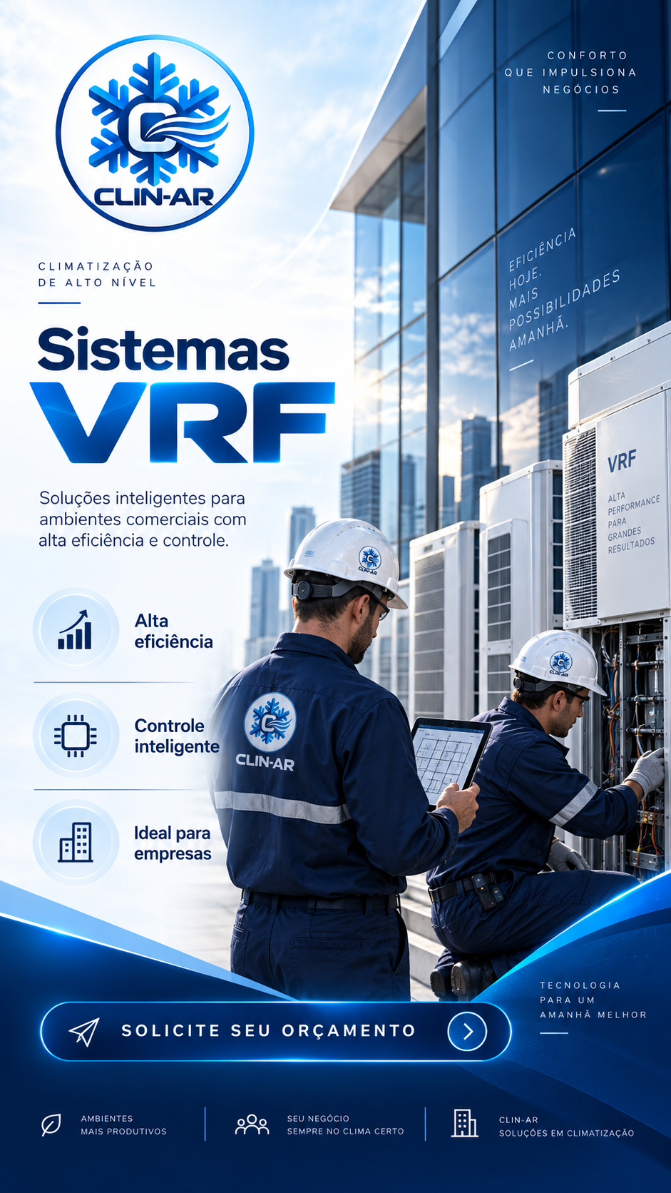 Técnico da Clin instalando tubulação de cobre para ar-condicionado